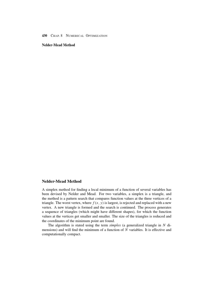 Nelder-Mead Method Explained | PDF | Algorithms | Computer Programming