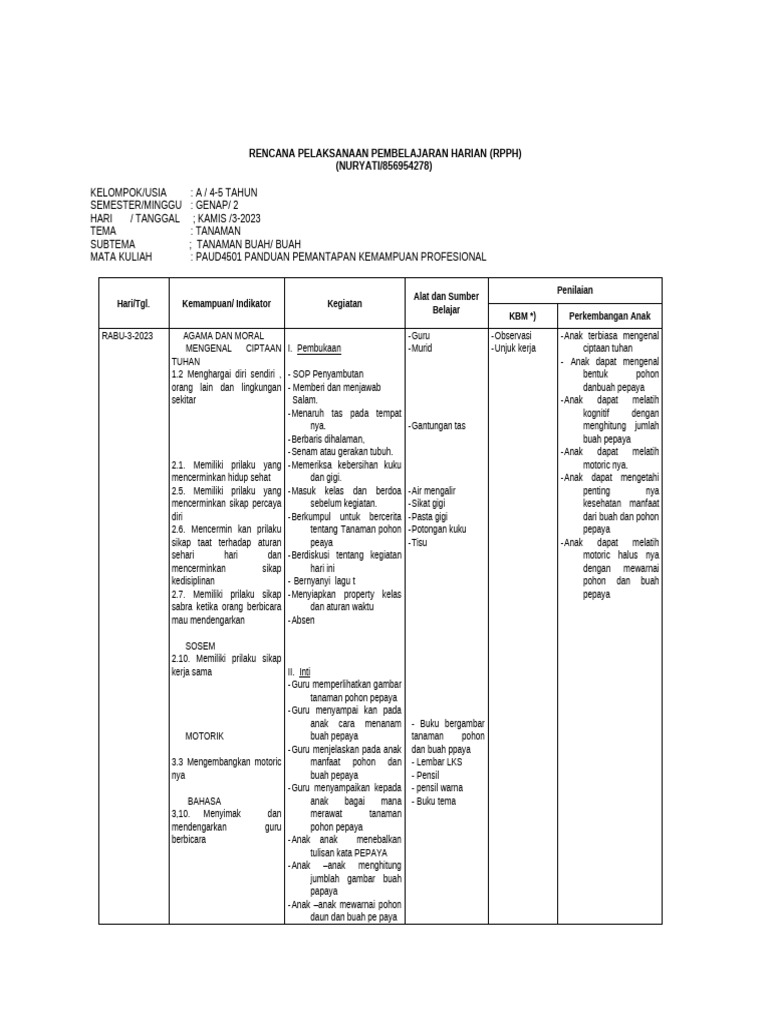 Format RPPH (2) PKP | PDF