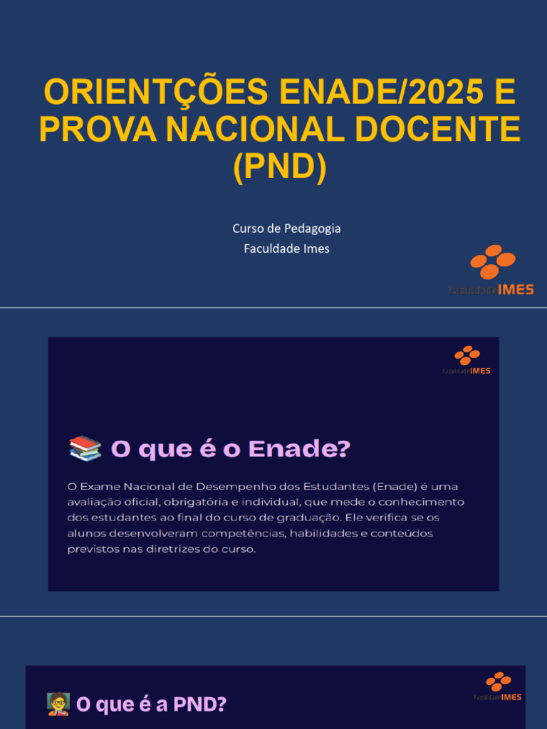 Orientações para PND/Enade 2025 | PDF