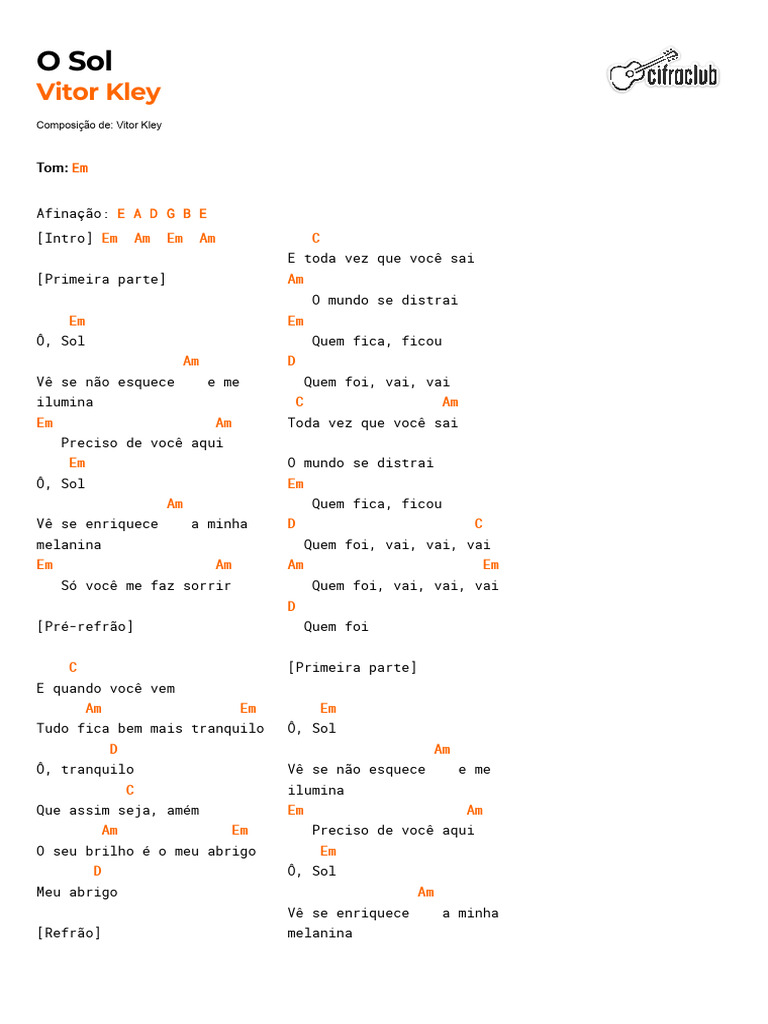 Letra da Música 