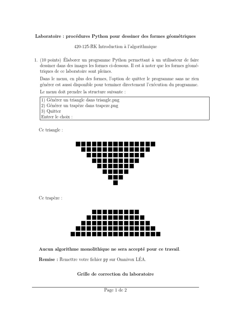Dessin de formes géométriques en Python | PDF