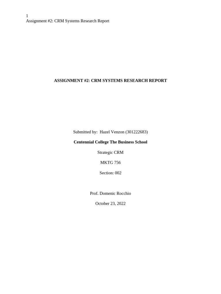 CRM Systems: Importance and Challenges | PDF | Customer Relationship ...