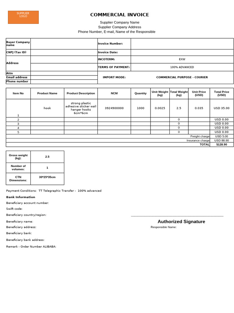 V2 Commercialinvoice | PDF | Invoice