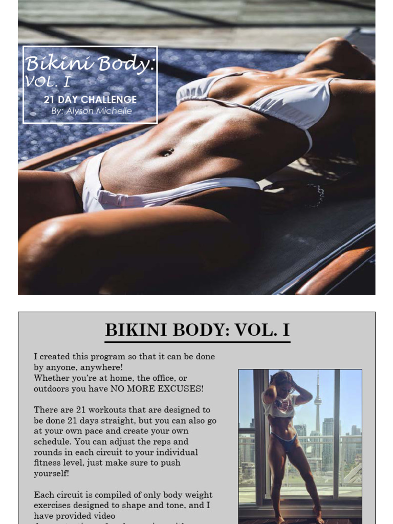 21-Day Bikini Body Workout Plan | PDF | Foods