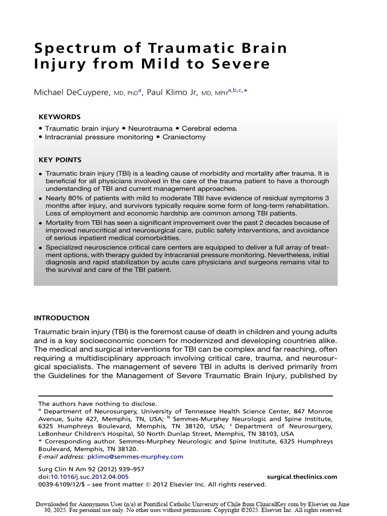 Understanding Traumatic Brain Injury | PDF | Traumatic Brain Injury ...