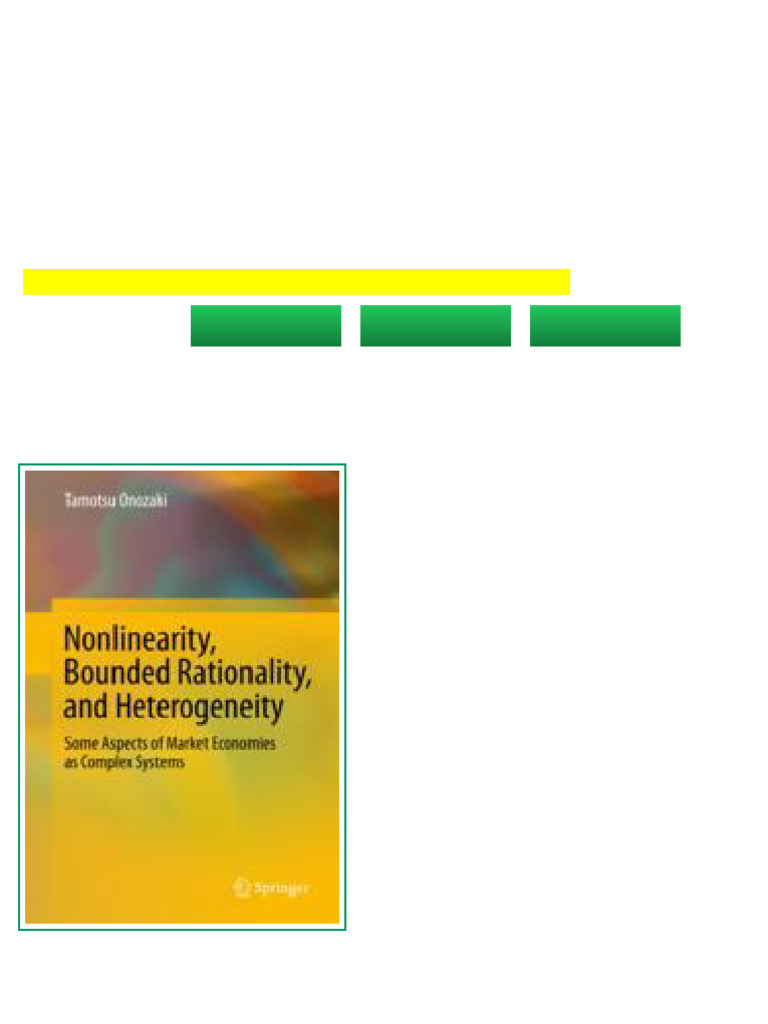 (Ebook) Nonlinearity, Bounded Rationality, and Heterogeneity: Some ...