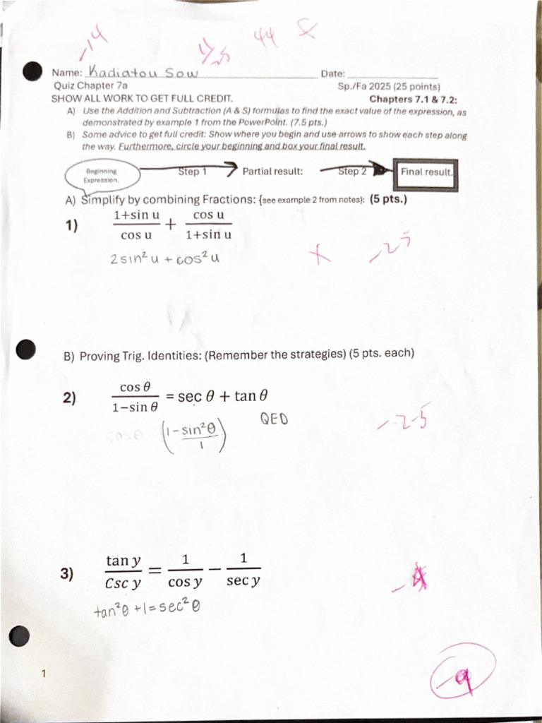 Kadiatou Sow Quiz Chapter 7a Retake | PDF