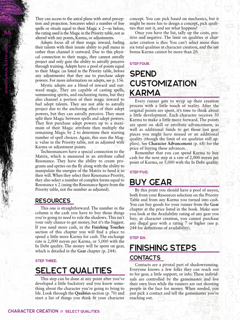Shadowrun Character Creation Guide | PDF