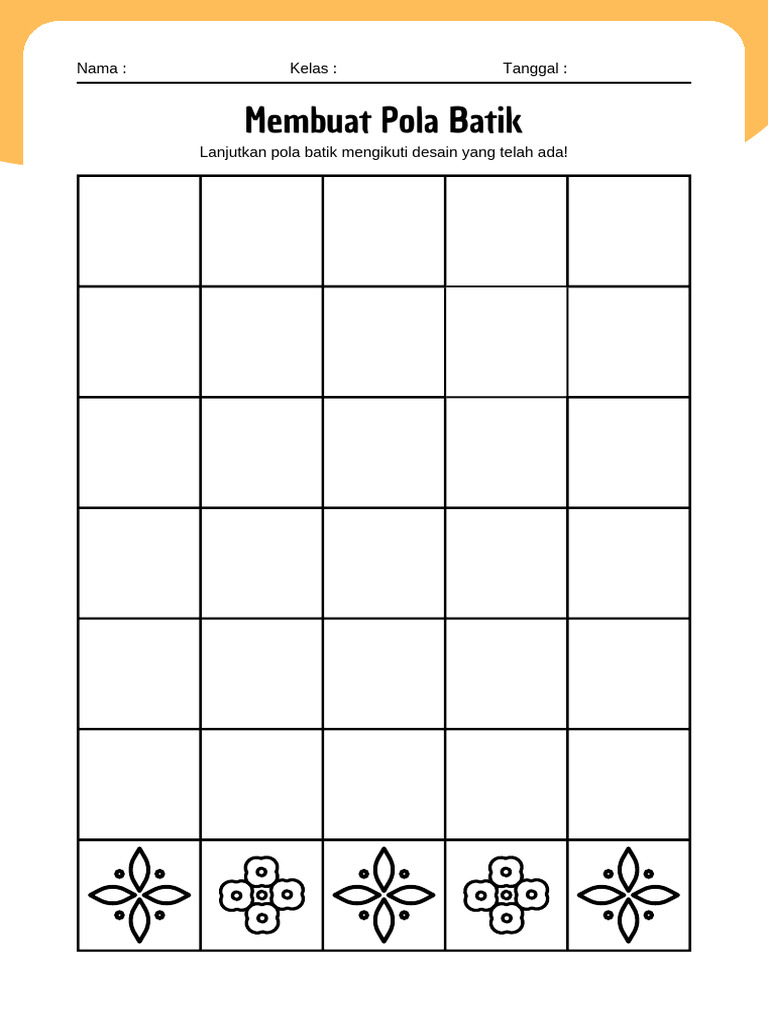 Membuat Pola Batik Lembar Kerja Putih Oranye Sederhana | PDF