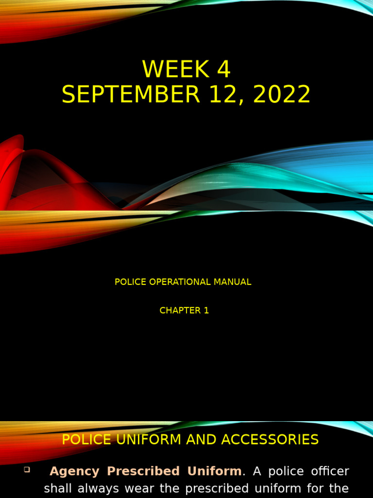 Police Operational Manual: Uniforms & Protocols | PDF | Use Of Force ...