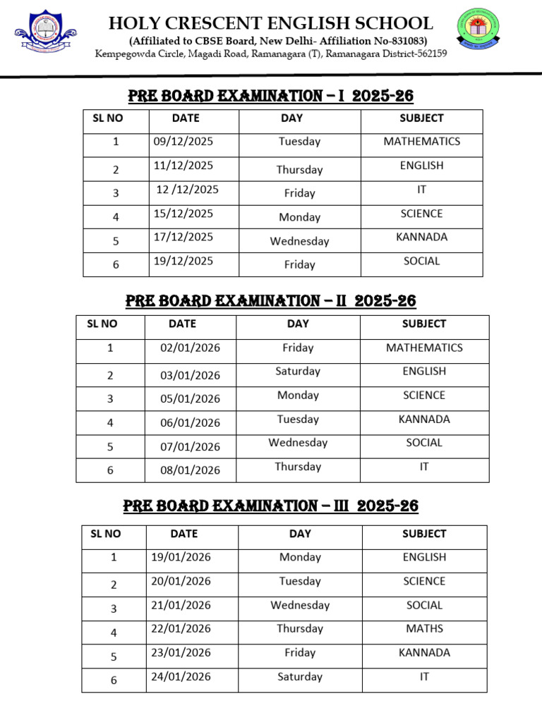 Pre Board I | PDF