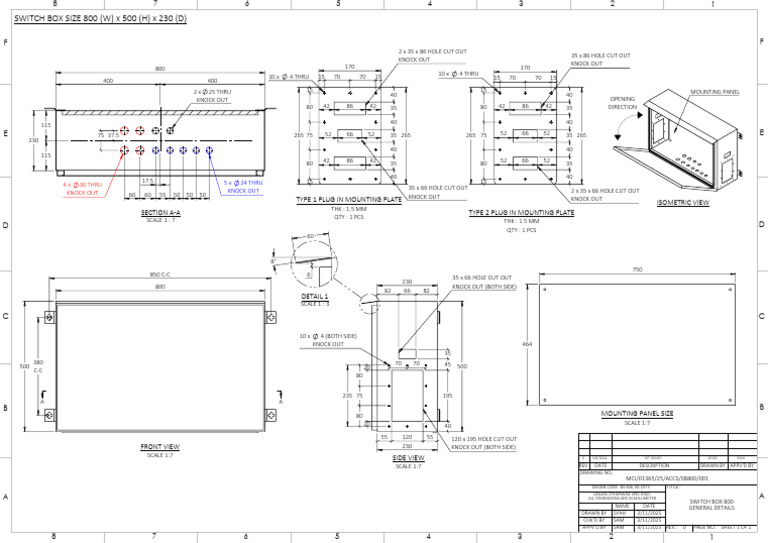 Switch Box 800 Technical Drawing | PDF