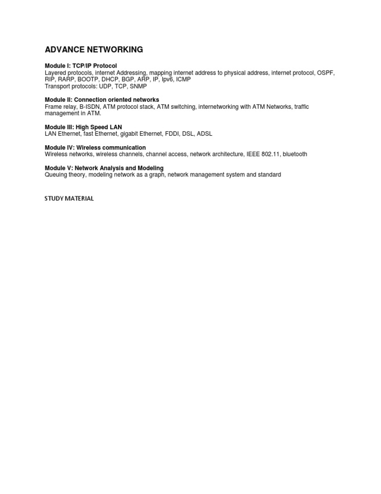 Advanced Networking Protocols Overview | PDF | Technology & Engineering