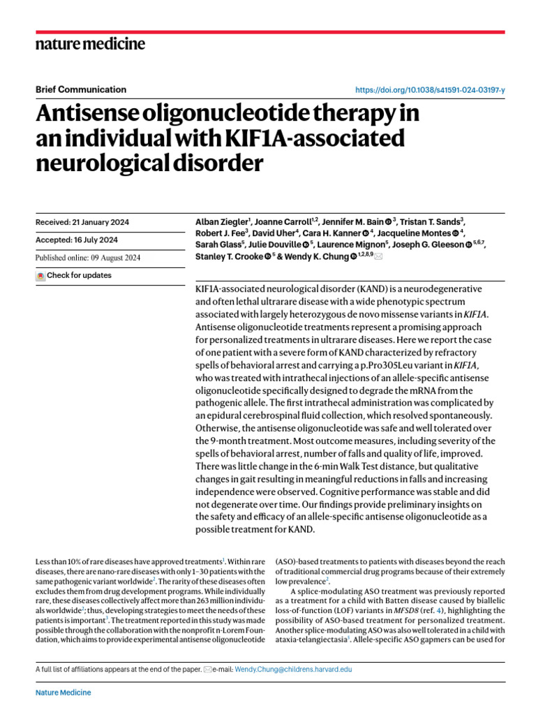 Antisense Oligonucleotide for KAND Treatment | PDF ...