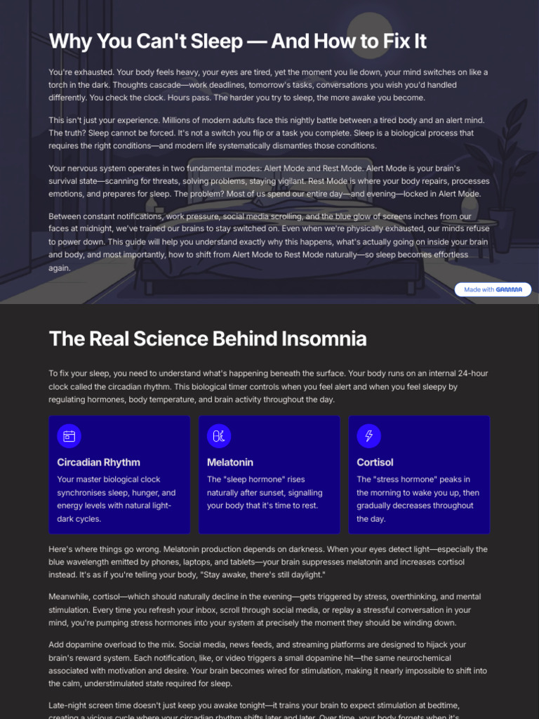 Why You Cant Sleep and How To Fix It PDF Sleep Relaxation