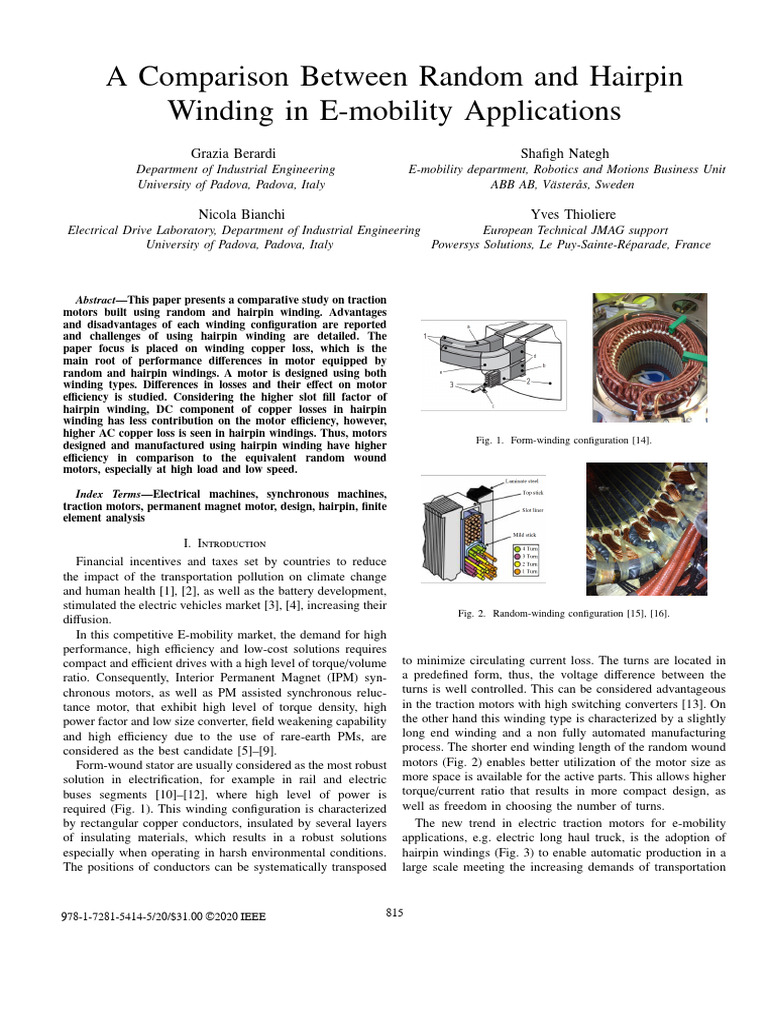 Random vs Hairpin Winding in Motors | PDF | Electric Motor ...