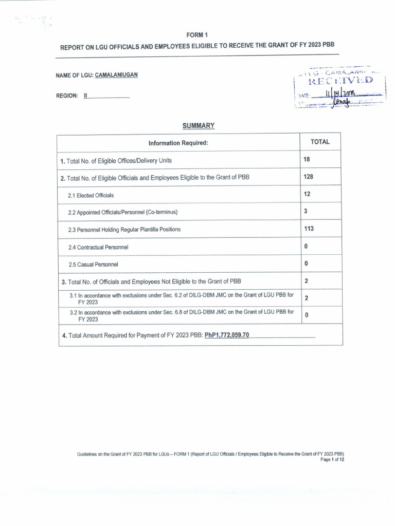 PBB Form1 | PDF