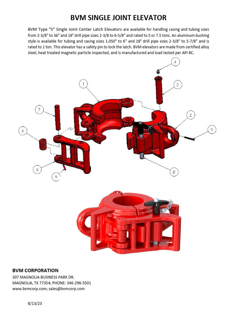 Single Joint Elevator | PDF | Pipe (Fluid Conveyance) | Mechanical ...