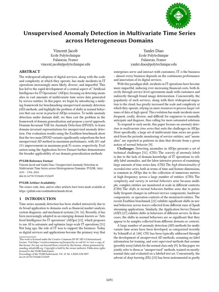 Unsupervised Anomaly Detection in Multivariate Time Series Across ...