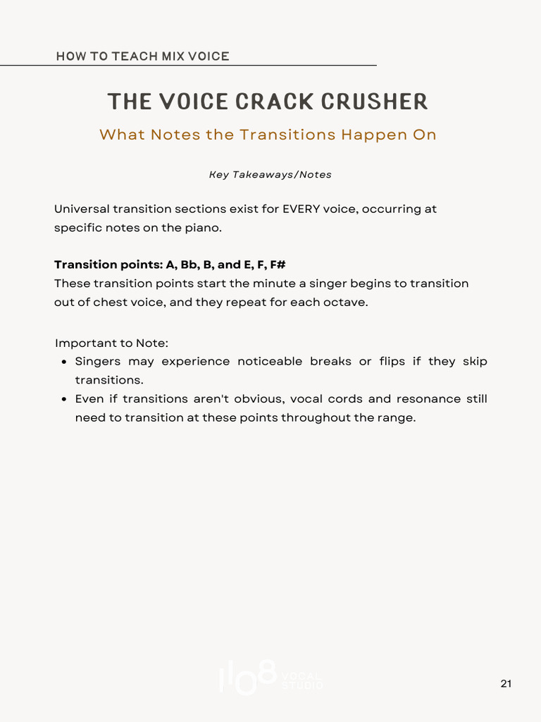 Transitions What Notes The Transitions Happen On | PDF