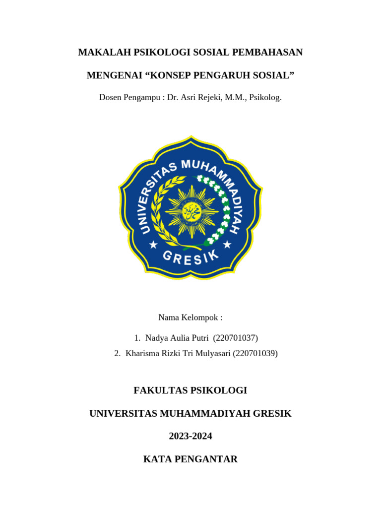 Konsep Pengaruh Sosial dalam Psikologi | PDF