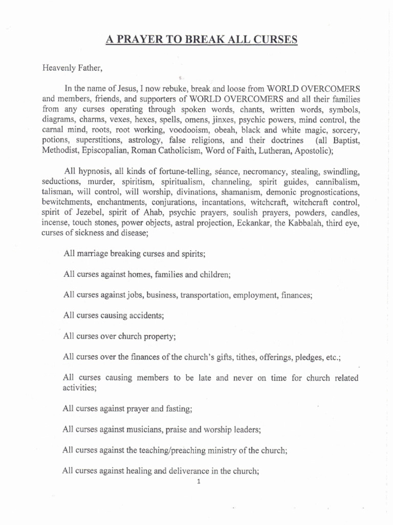 A Prayer To Break All Curses | PDF