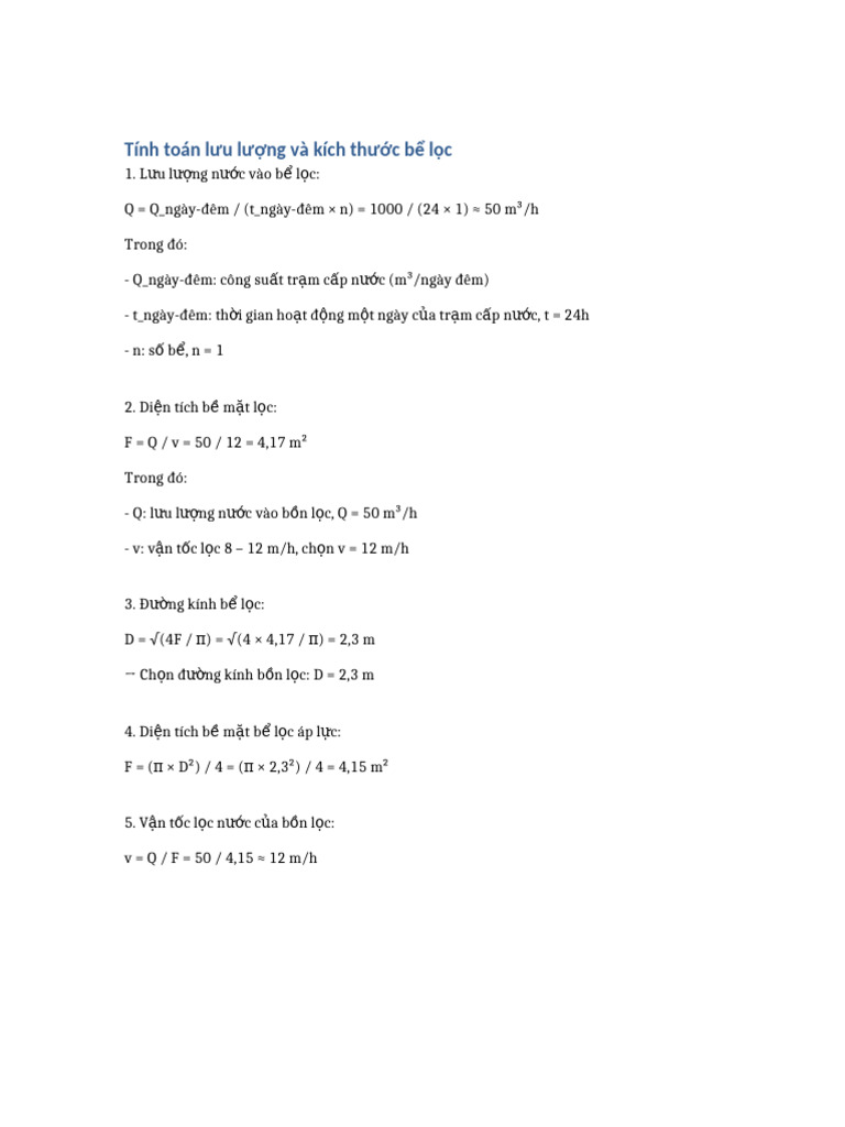 Tinh Toan Be Loc | PDF