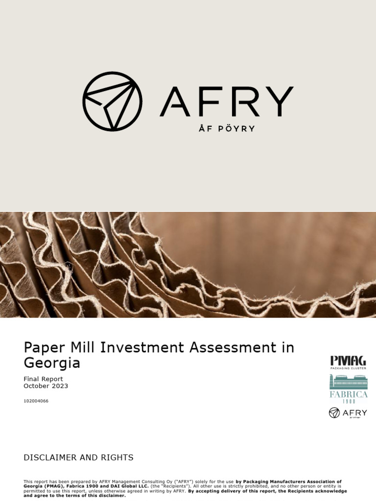 Georgia Paper Mill Investment Analysis | PDF | Paper | Pulp (Paper)