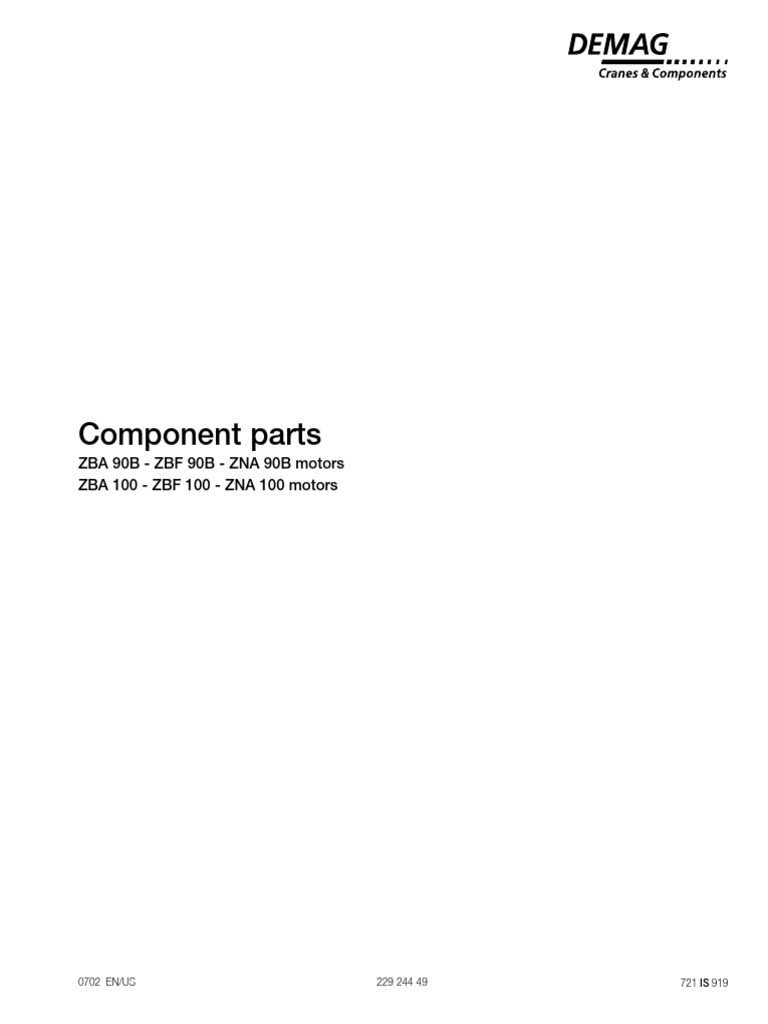 ZBA/ZBF/ZNA Motor Component Parts List | PDF | Equipment | Electrical ...