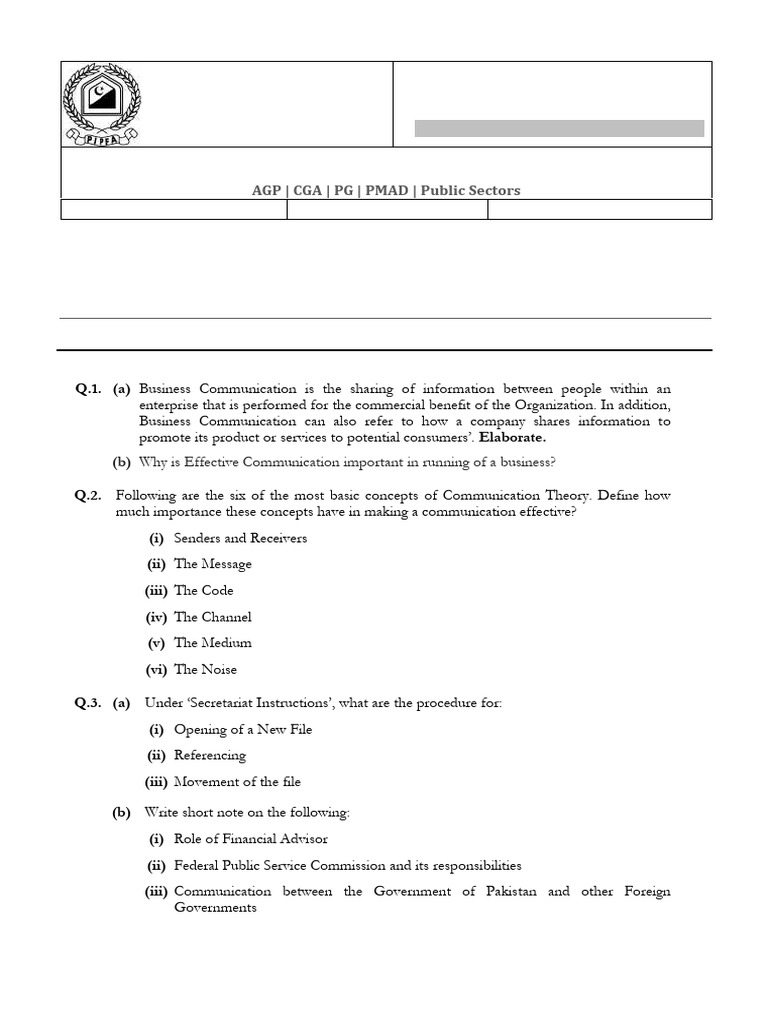 Public Sector Communication Exam 2021 | PDF | Labour Law | Communication