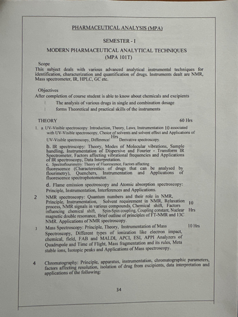 M Pharm Syllabus | PDF