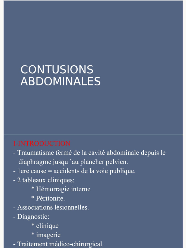 Contusions Abdominales | PDF