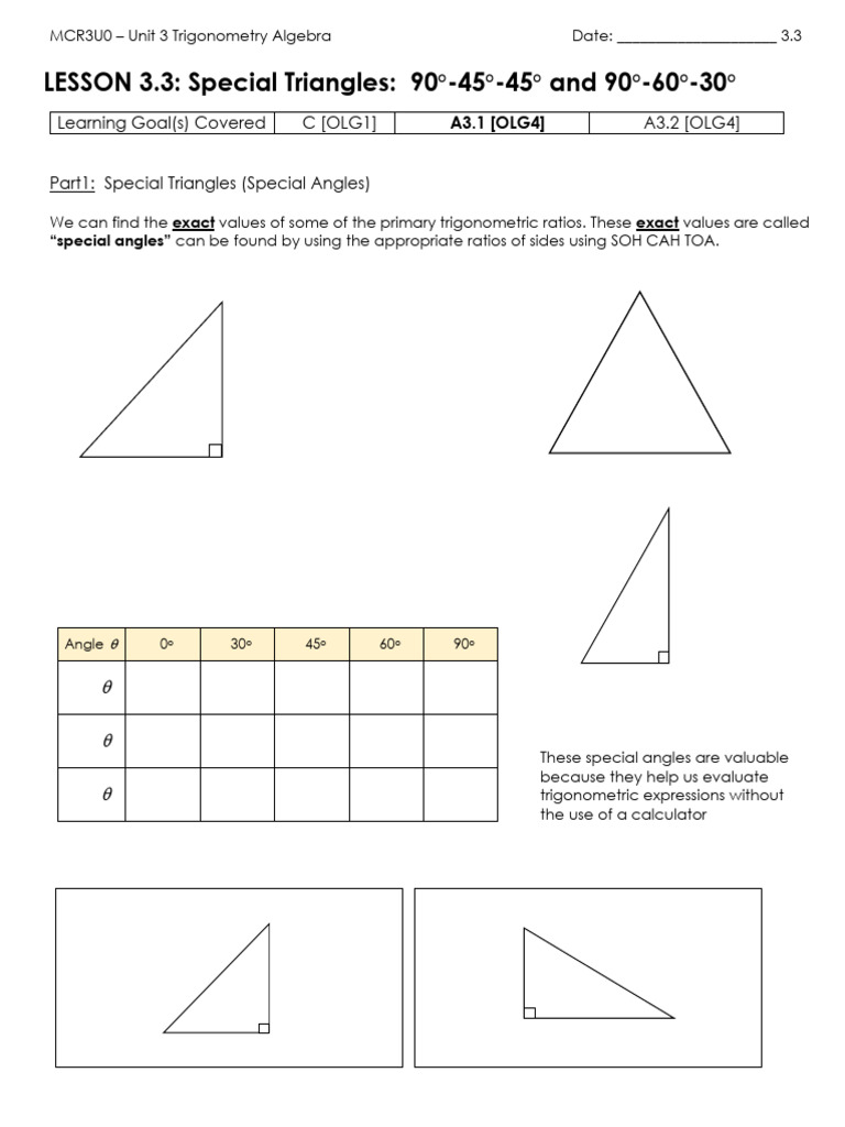 3.3 - Special Triangles | PDF