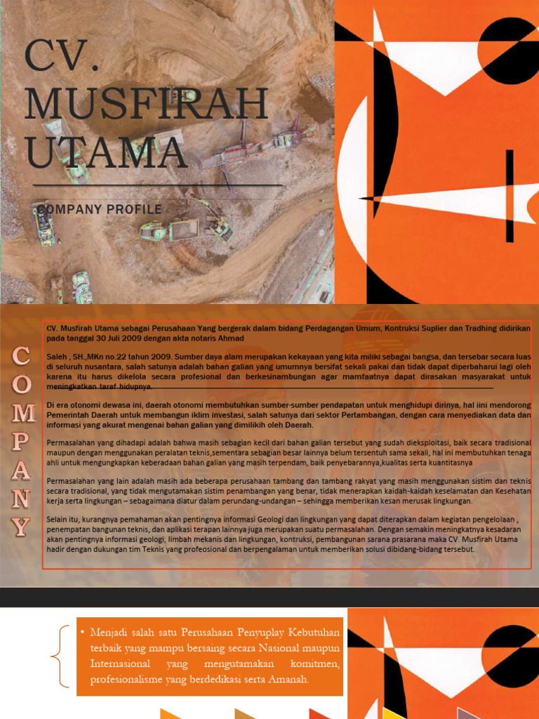 Profil Perusahaan CV. Musfirah Utama | PDF