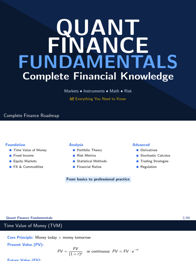 Quant Finance Essentials Guide | PDF | Yield Curve | Quantitative Easing