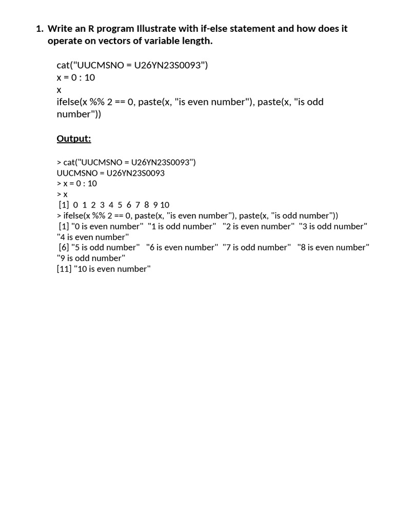 R Programming: Control Structures & Tests | PDF | Coefficient Of ...