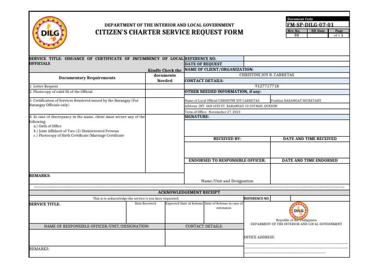 FM SP Dilg 07 01ccsrf Incumbency | PDF