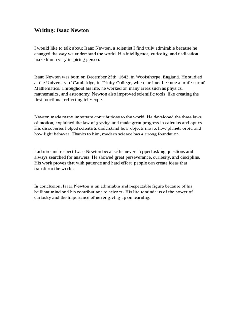 Writing - Isaac Newton | PDF