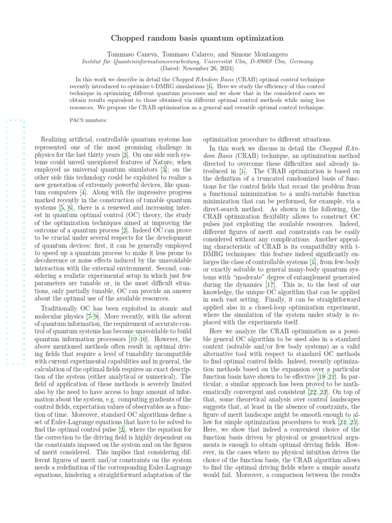 2011-Chopped Random Basis Quantum Optimization | PDF | Mathematical ...