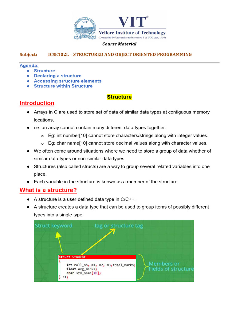 Understanding Structures in C/C++ Programming | PDF | Data Type ...