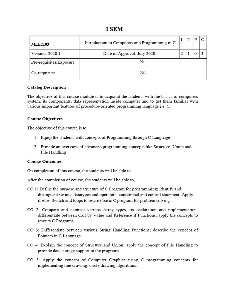 Intro to Computers & C Programming | PDF | Computer Program | Programming