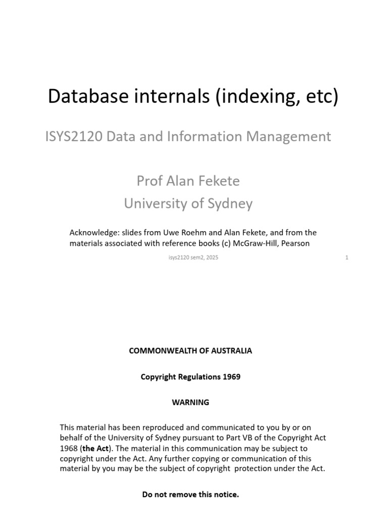 Isys2120 W9 | PDF | Database Index | Computer Data Storage
