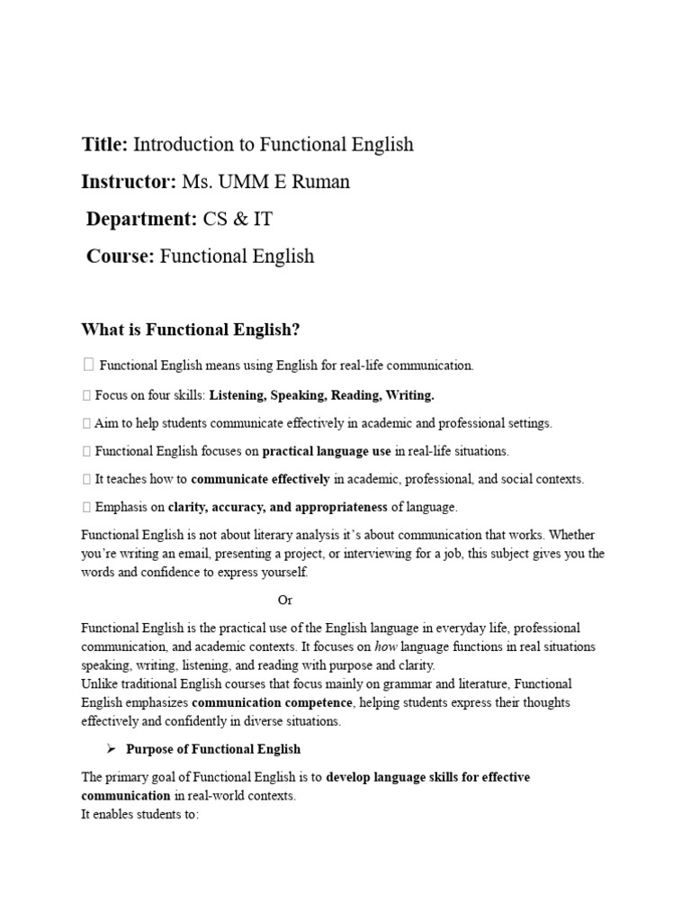 Essential Skills in Functional English | PDF | Reading Comprehension ...