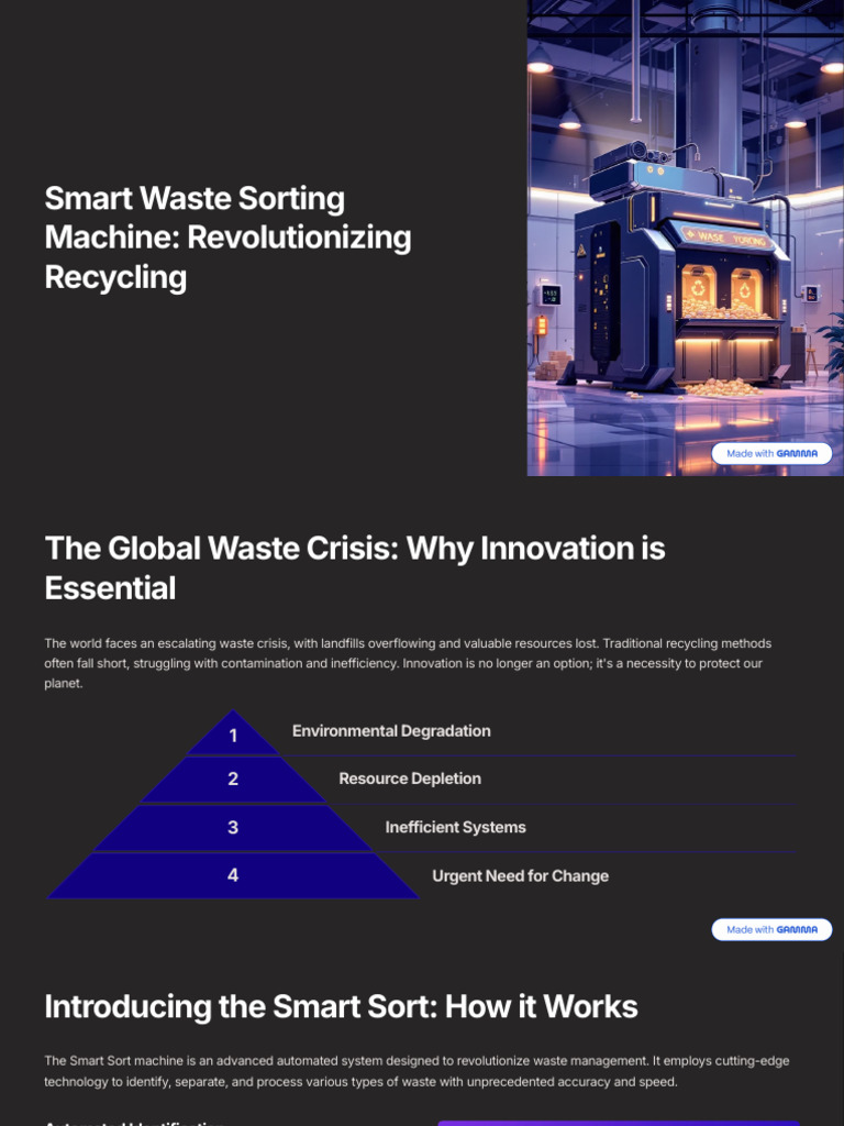 Smart Waste Sorting Machine Overview | PDF