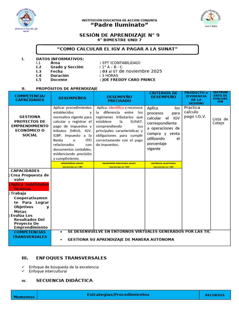 Sesion 09 Como Calcular El Igv A Pagar A Sunat | PDF | Impuestos ...