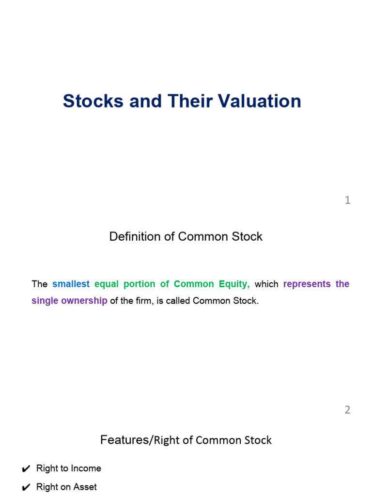 Understanding Common Stock Valuation | PDF | Valuation (Finance) | Stocks