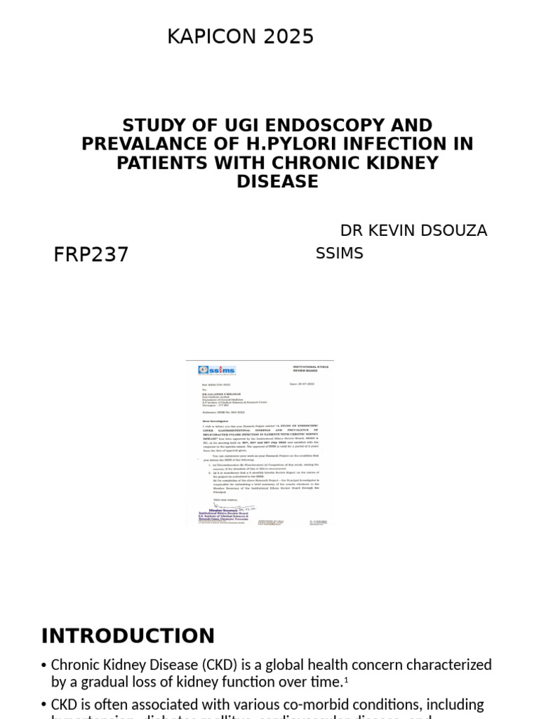 Study of Ugi Endoscopy and Prevalance of H | PDF | Chronic Kidney ...