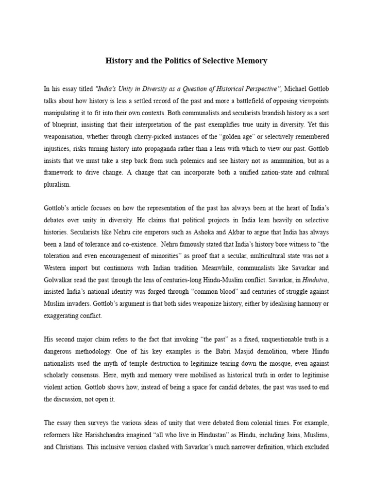 Selective Memory in India's History Debate | PDF