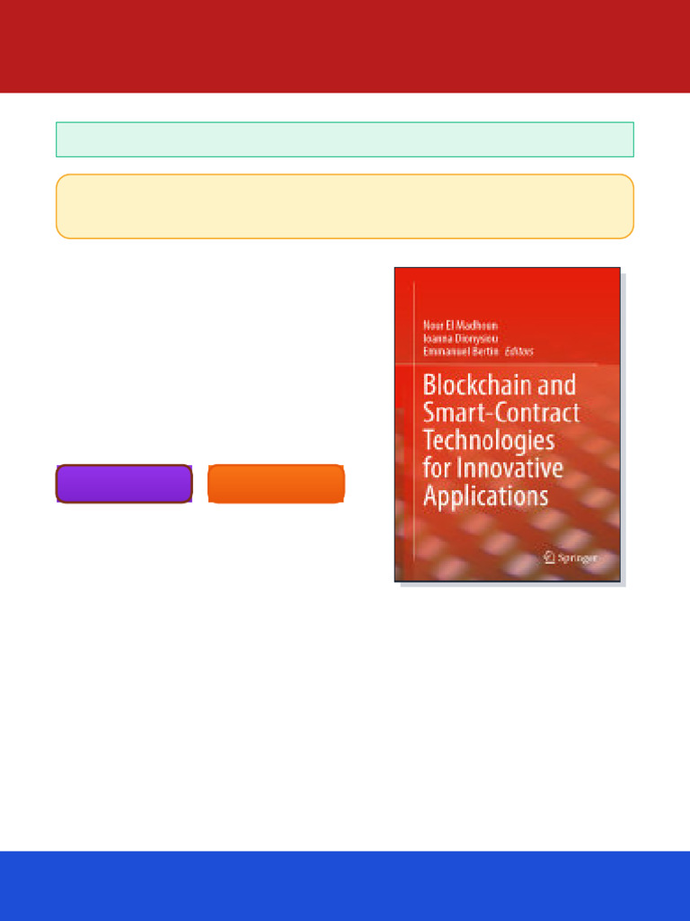 Blockchain and Smart-Contract Technologies For Innovative Applications 1st  Edition Nour El Madhoun Ebook Concise Edition | PDF | Bitcoin