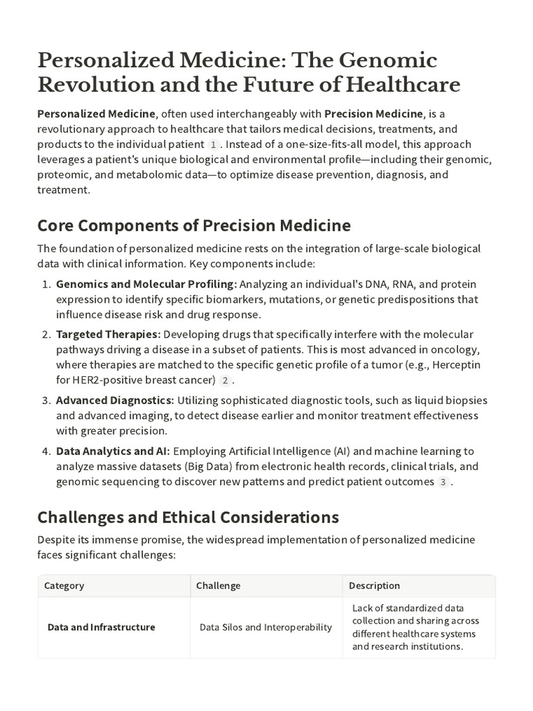 Personalized Medicine The Genomic Revolution and The Future of ...